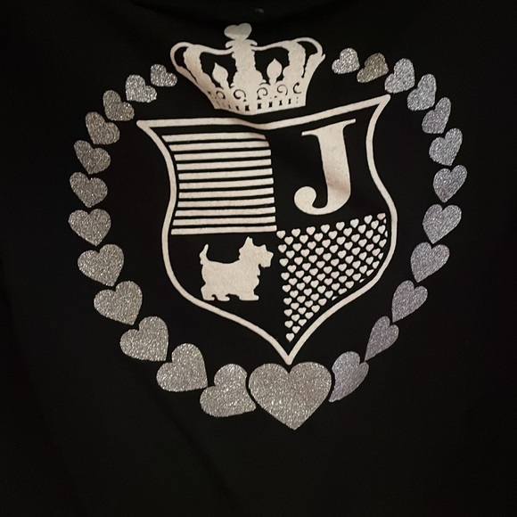 Vintage Y2K Juicy Couture "Juicy" sweatshirt with crest in black/silver size sm - Picture 2 of 6